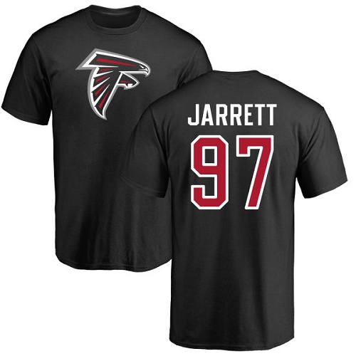 Atlanta Falcons Men Black Grady Jarrett Name And Number Logo NFL Football #97 T Shirt